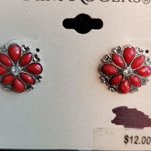 🛍 Kim Rogers silver/red studs